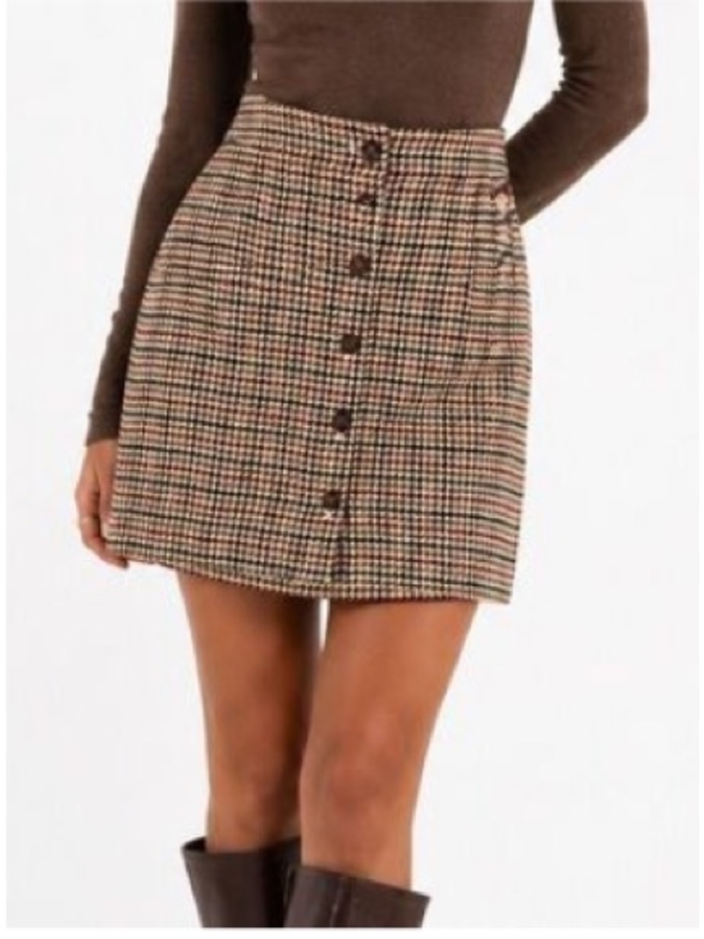 Talbots Multicolor Houndstooth Button-Front Mini Skirt! - Picture 11 of 11